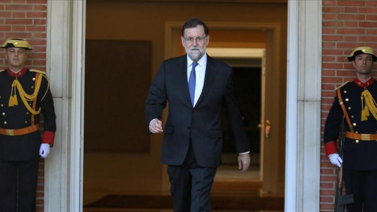 Mariano Rajoy, este lunes en la Moncloa.