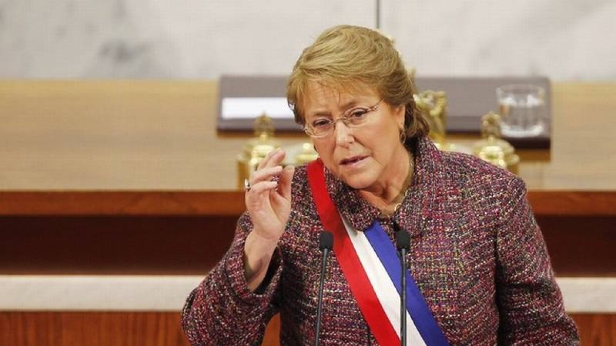 Michelle Bachelet, durante su discurso anual en el Congreso, el miércoles.