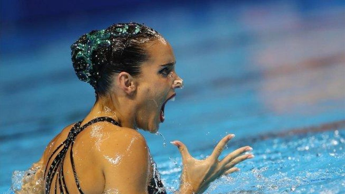 Ona Carbonell durante su actuación en la preliminar de solo libre, que la dejó en segunda posición