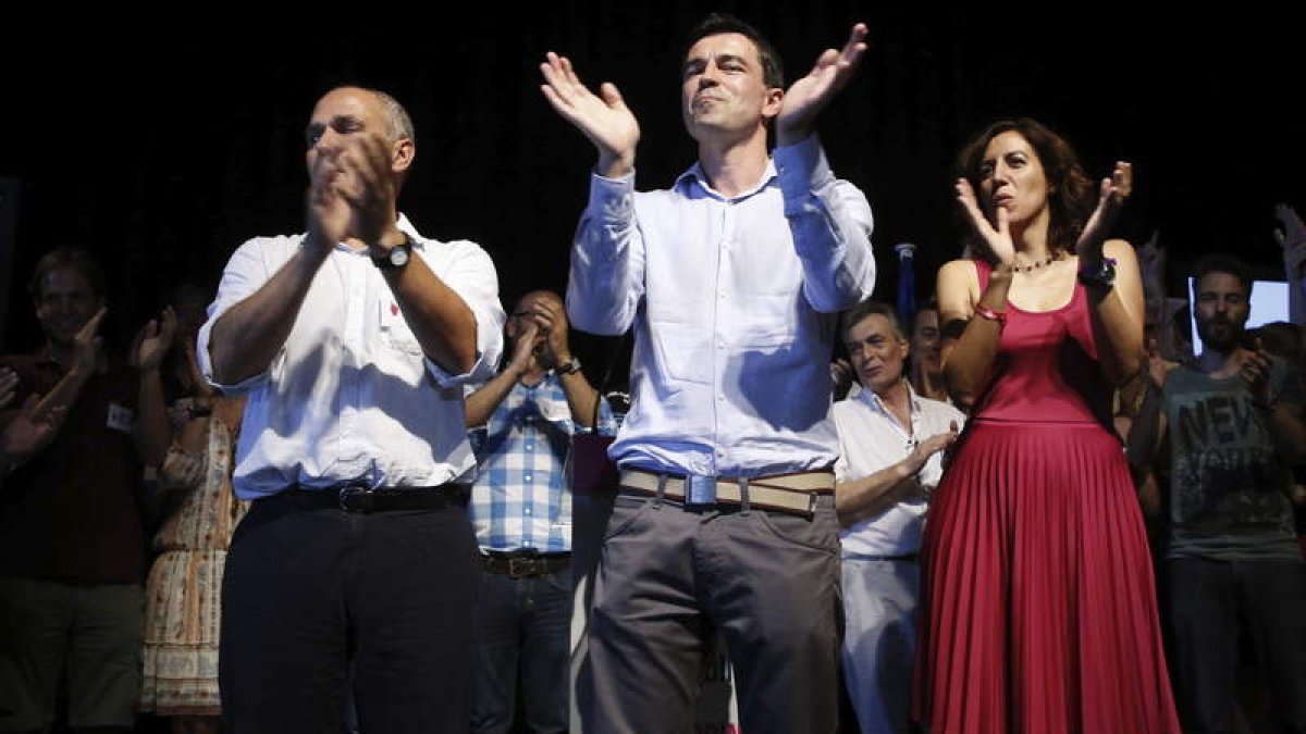 Los candidatos, José Antonio Rueda, Andrés Herzog, el ganador, e Irene Lozano.