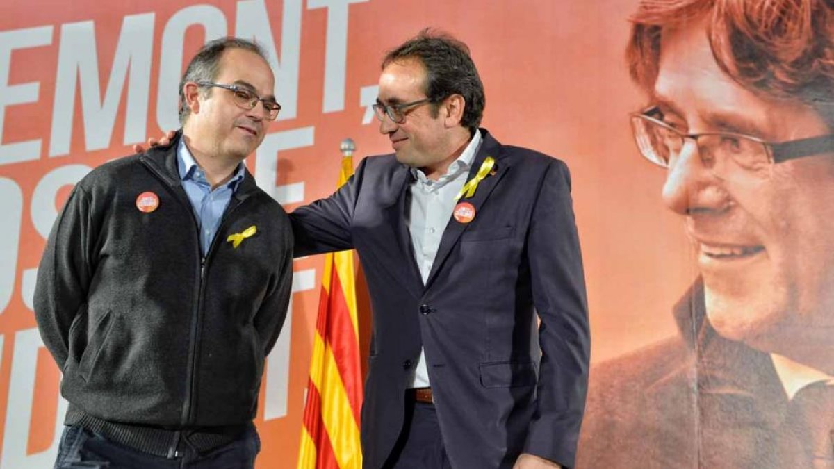 Jordi Turull y Josep Rull han  manifestado tristeza por los que han quedado en la cárcel.
