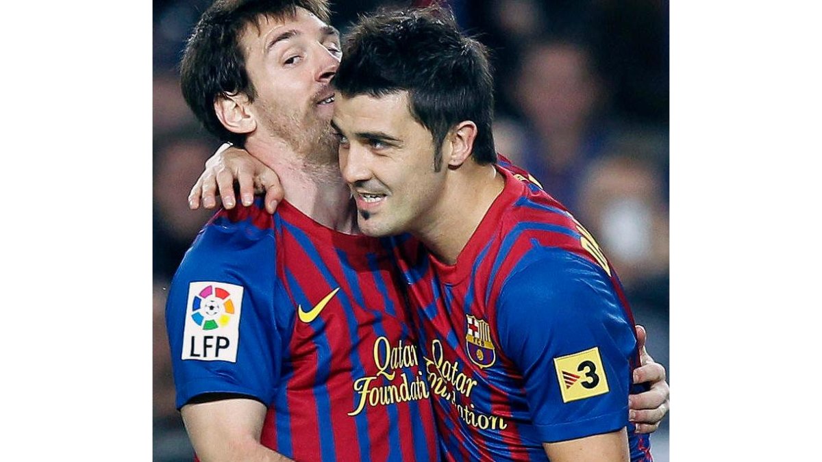 Messi y Villa marcaron el segundo y cuarto gol del Barça.