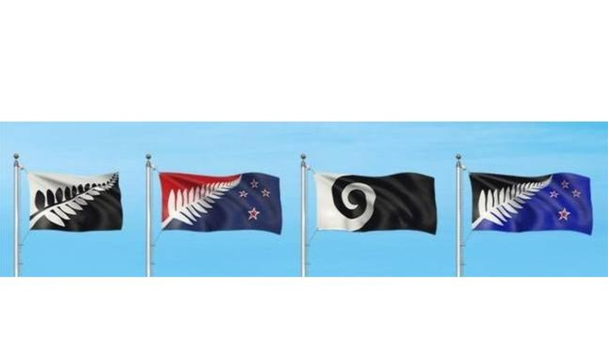 Los cuatro diseños definitivos propuestos por Nueva Zelanda para cambiar su bandera.