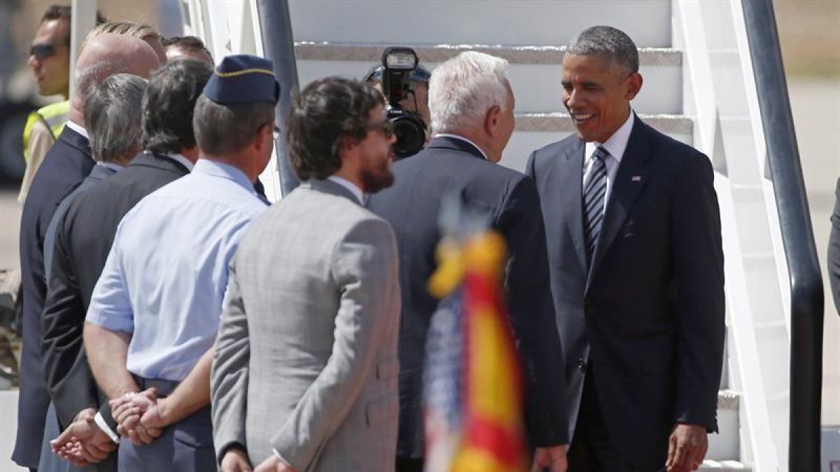 El presidente de EEUU, Barack Obama, se despide del ministro de Asuntos Exteriores en funciones, José Manuel García-Margallo