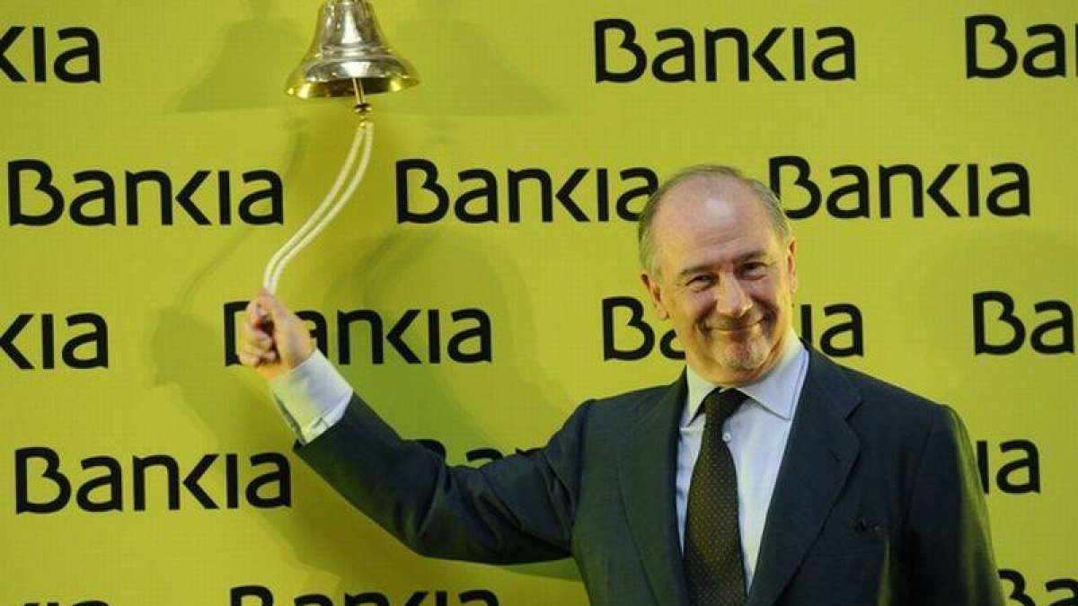 Rodrigo Rato, el día de la salida a bolsa de Bankia.