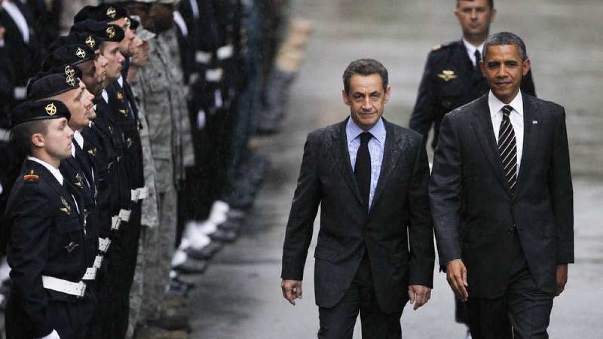 Sarkozy y Barack Obama, durante un acto en Cannes.