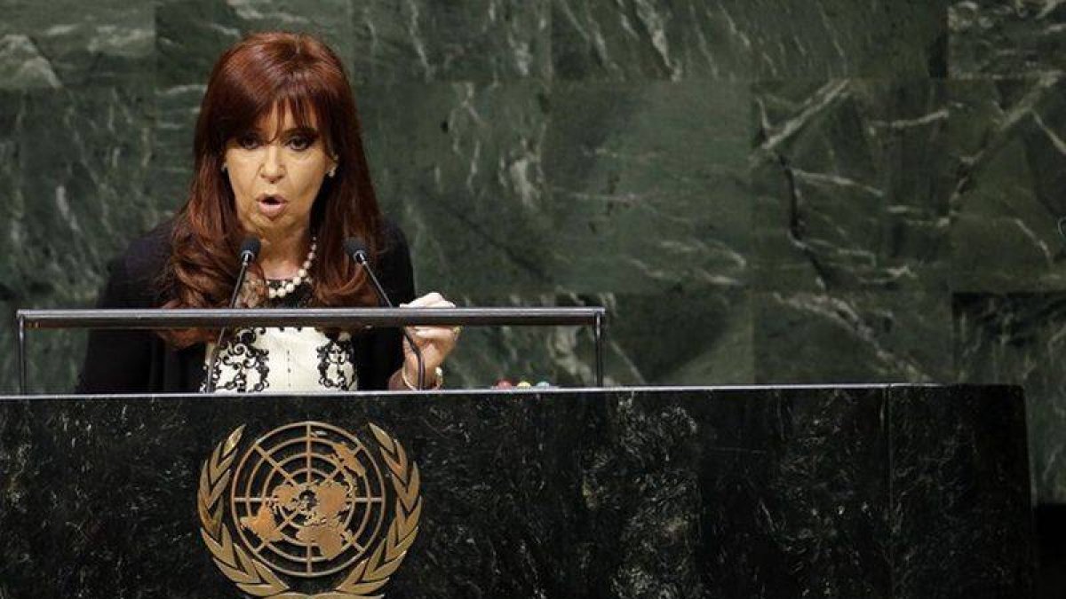 La presidenta argentina, Cristina Fernández de Kirchner, en la Asamblea General de la ONU, el pasado 24 de septiembre.