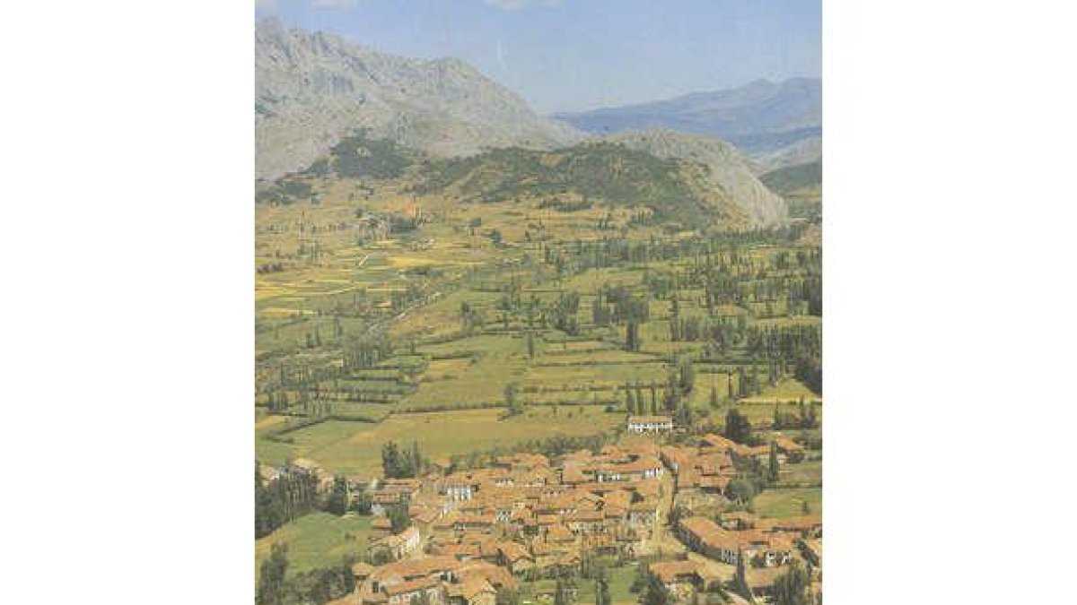 Vegamián y su valle antes de ser anegados por las aguas del pantano. Aquí nació Elías Fernández Gonz