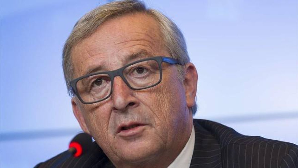 Juncker, en la rueda de prensa, este viernes en Bruselas.