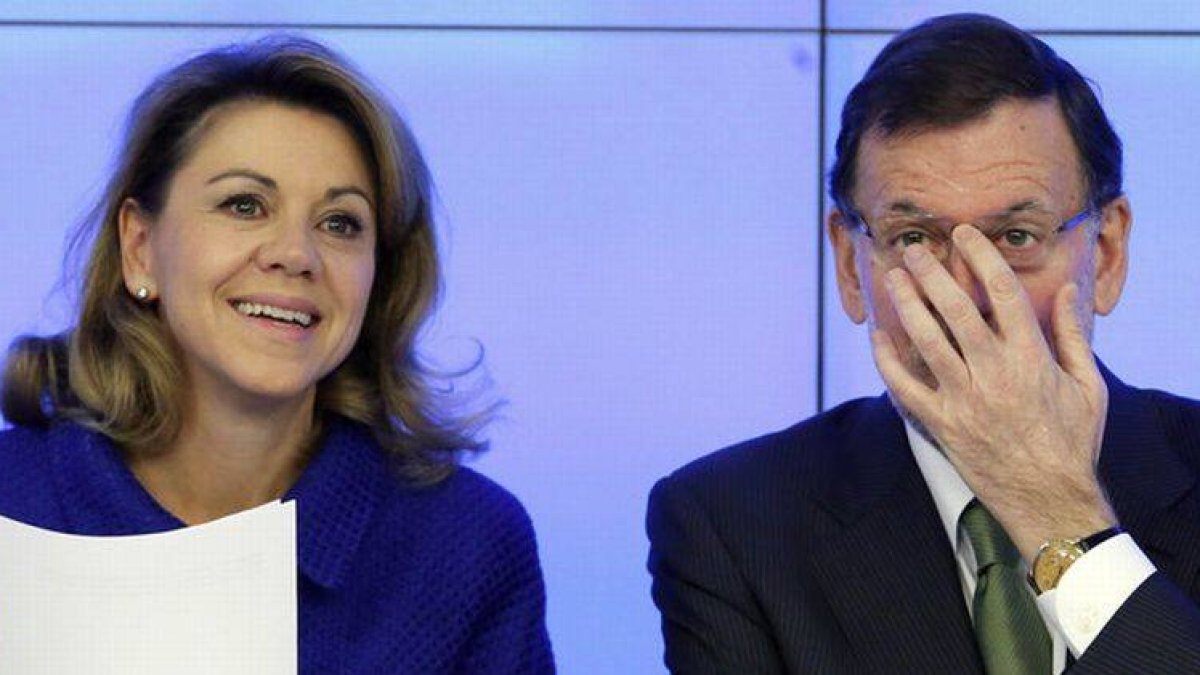 María Dolores de Cospedal y Mariano Rajoy, en el comité ejecutivo del PP del pasado 25 de noviembre.