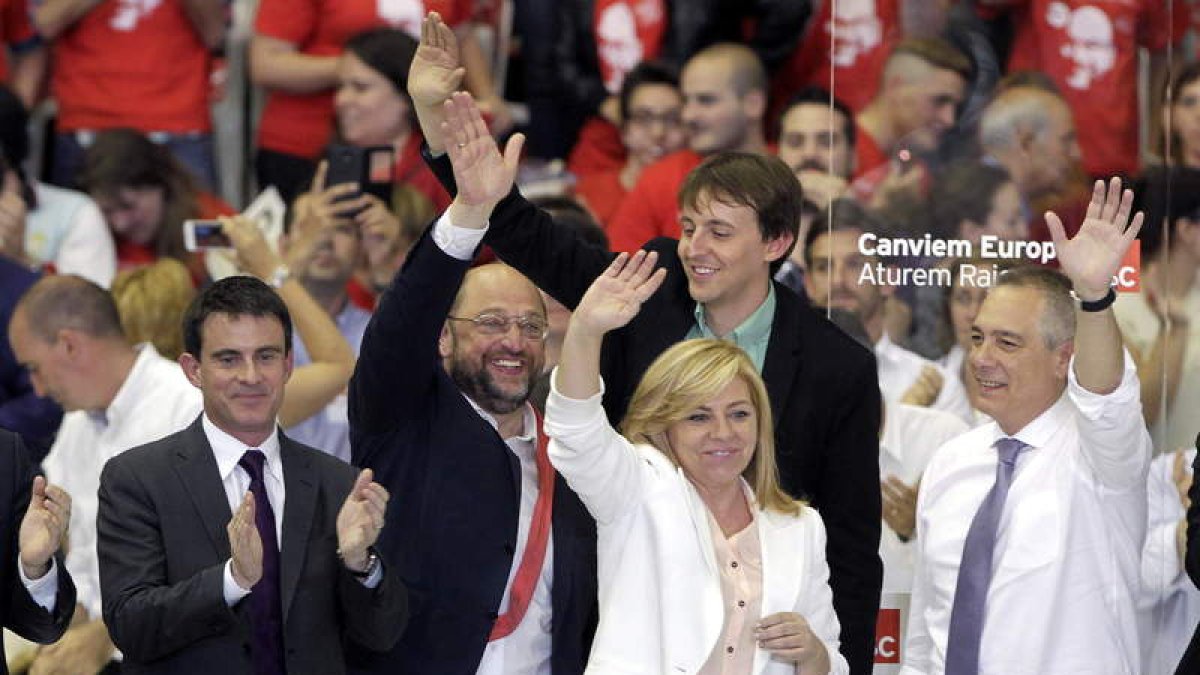 Valls, Schulz, Valenciano y Navarro en Barcelona.
