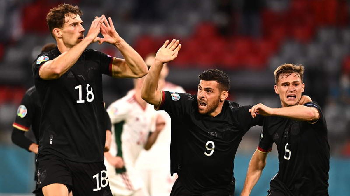 Goretzka celebra su gol a Hungría en el partido que Alemania empató en la última jornada. TUTTAS