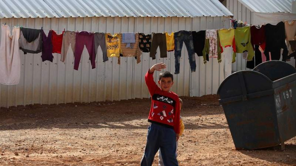 Dos niños, en un campo de ruefugiados de Jordania.