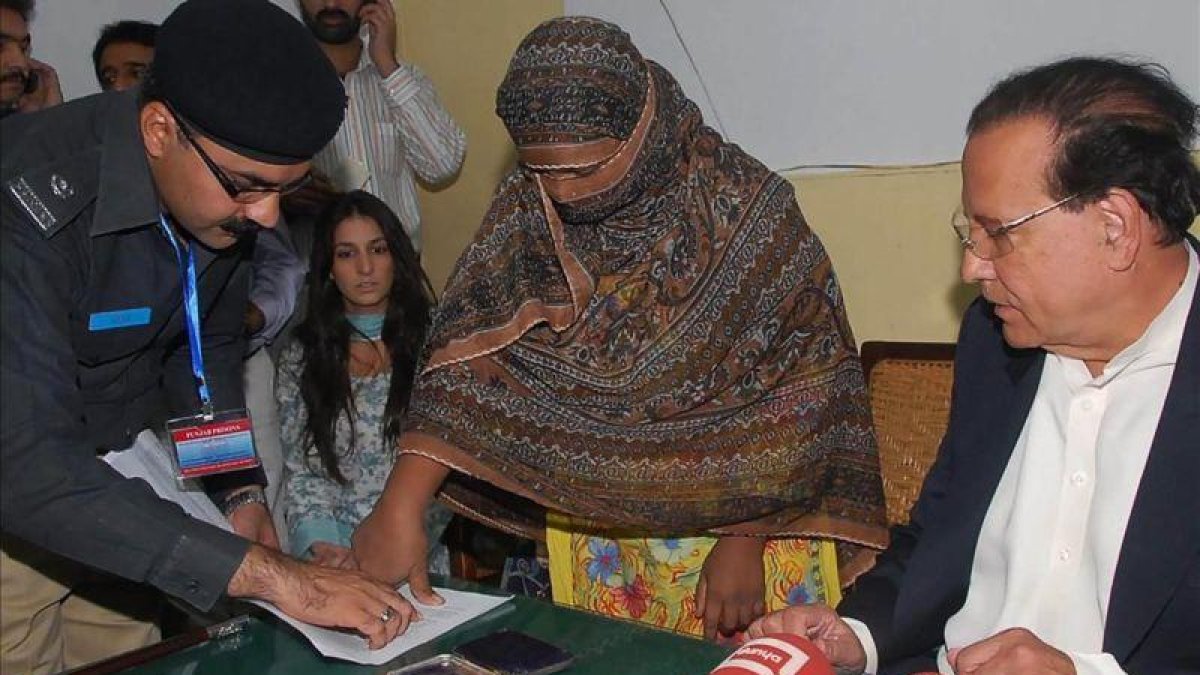Asia Bibi, la mujer cristiana condenada a muerte en Pakistán.