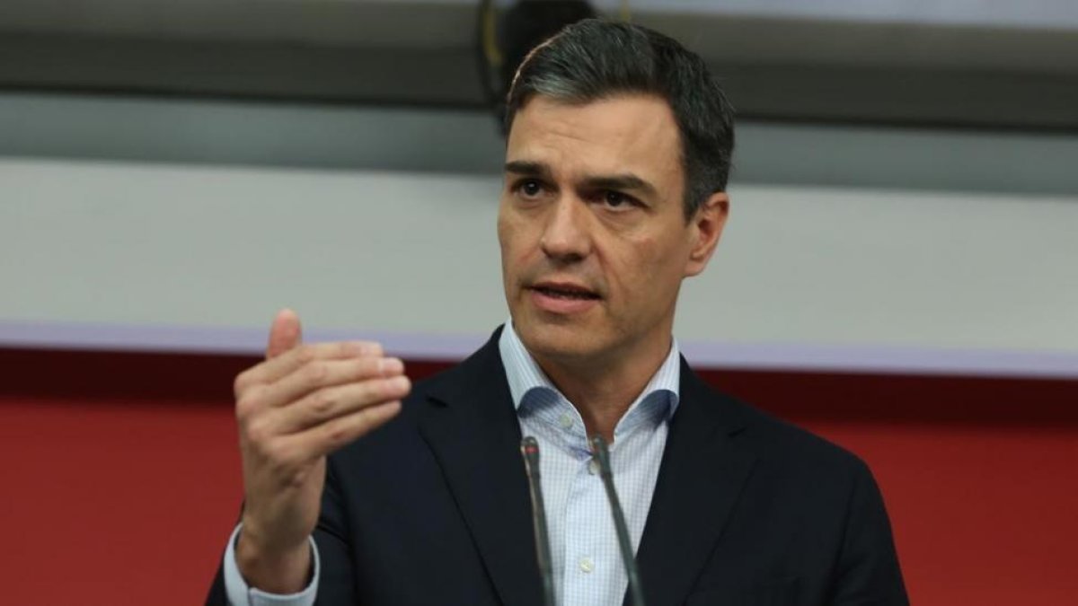 Pedro Sánchez, el pasado lunes en la sede del PSOE.