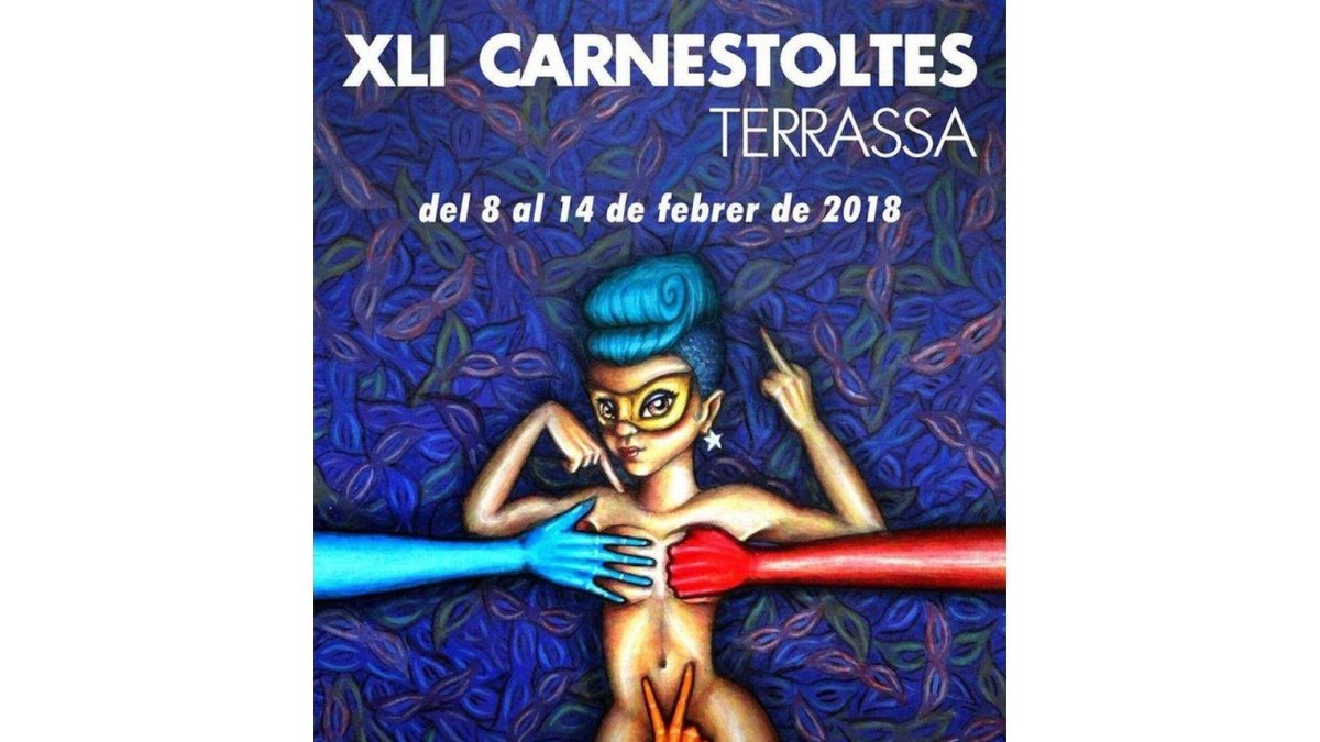 El cartel de los Carnavales de Terrassa antes de ser censurado.