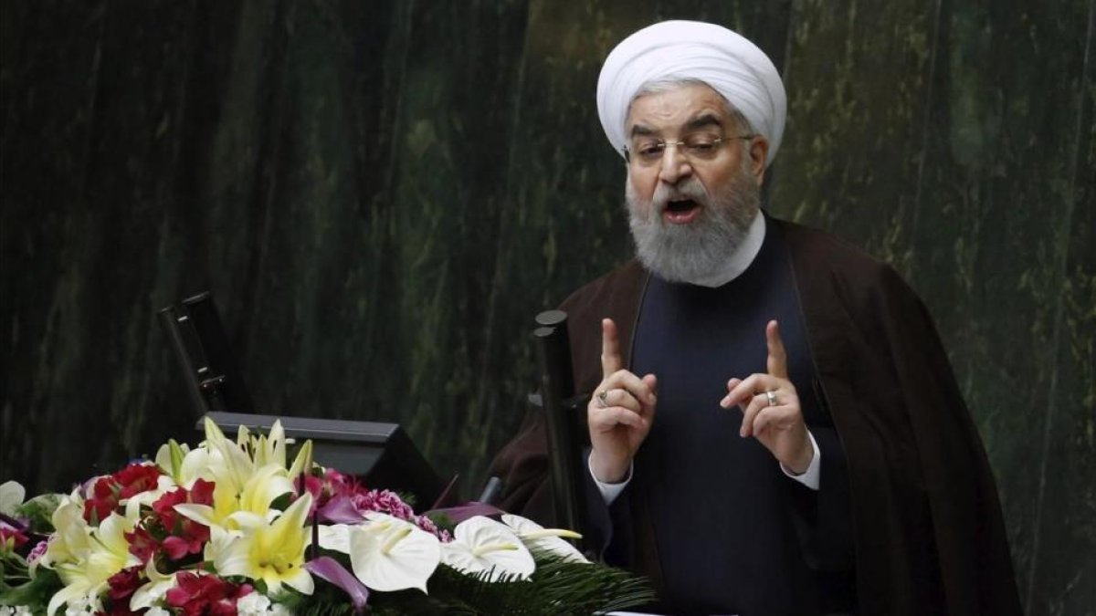 El presidente iraní, Hasán Rohaní, el pasado mes de agosto en el Parlamento de Teherán.