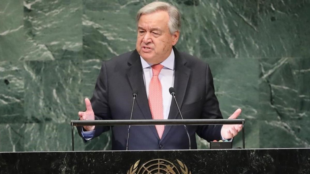 Antonio Guterres, secretario general de la ONU, se dirige a la Asamblea General, el 25 de septiembre del 2018