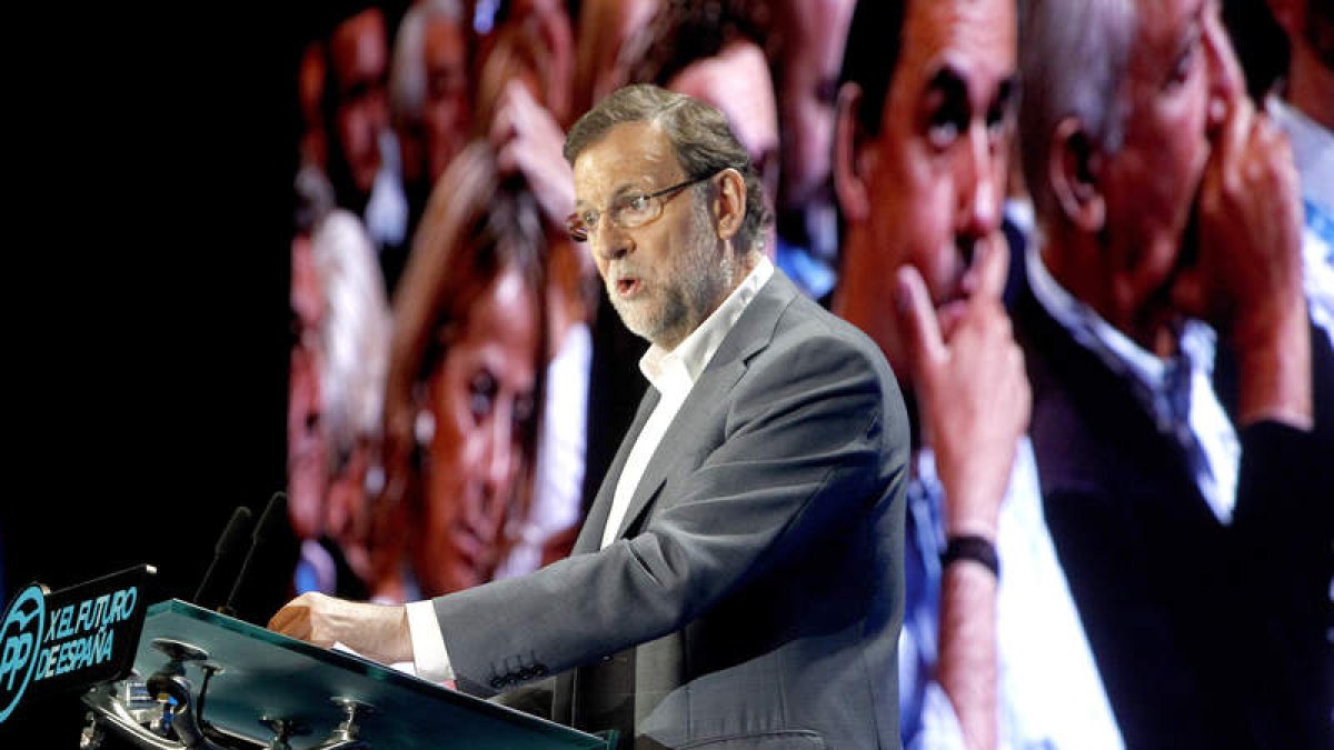 Mariano Rajoy durante el discurso de clausura de la Conferencia Política de su partido.