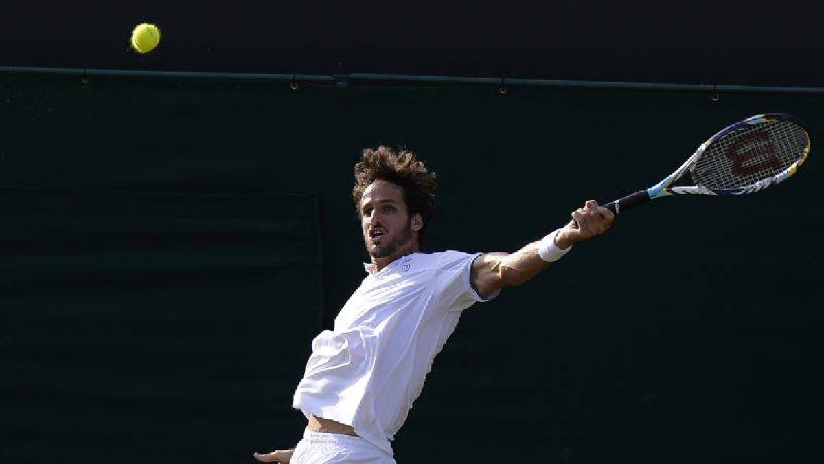 Feliciano López, durante el partido frente al alemán Tommy Haas.