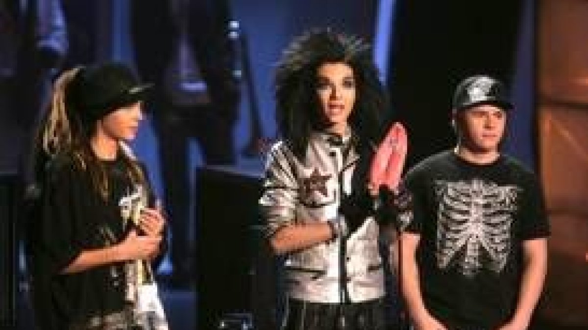Billy Kaulitz (centro), y sus compañeros de la banda Tokio Hotel
