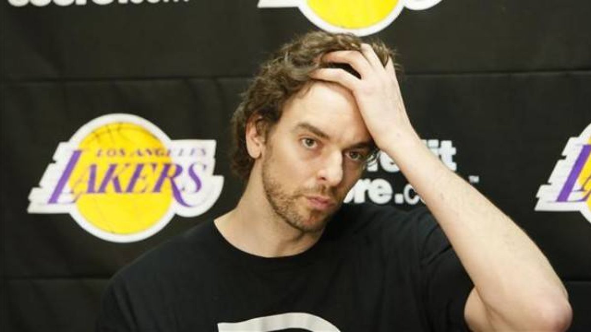 Pau Gasol, en la conferencia de prensa de fin de temporada.