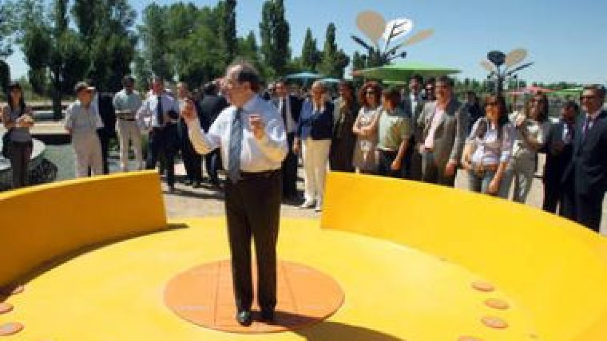 Herrera en la inauguración de un parque en Valladolid.