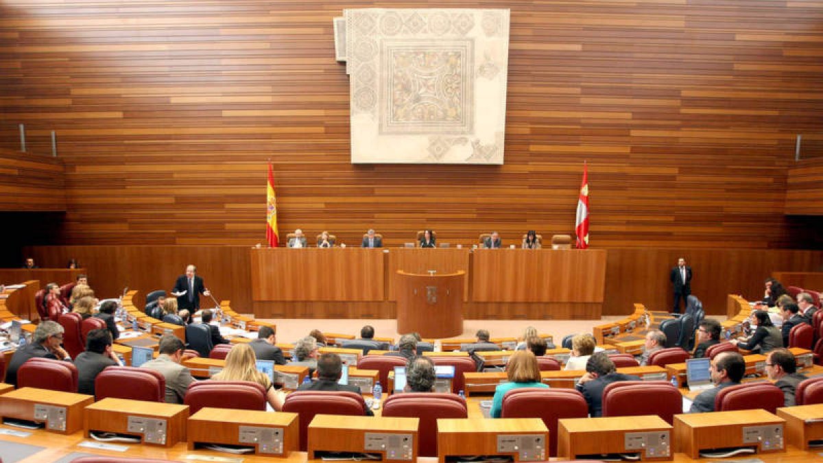 Las Cortes de Castilla y León durante la celebración de uno de los plenos durante esta legislatura.
