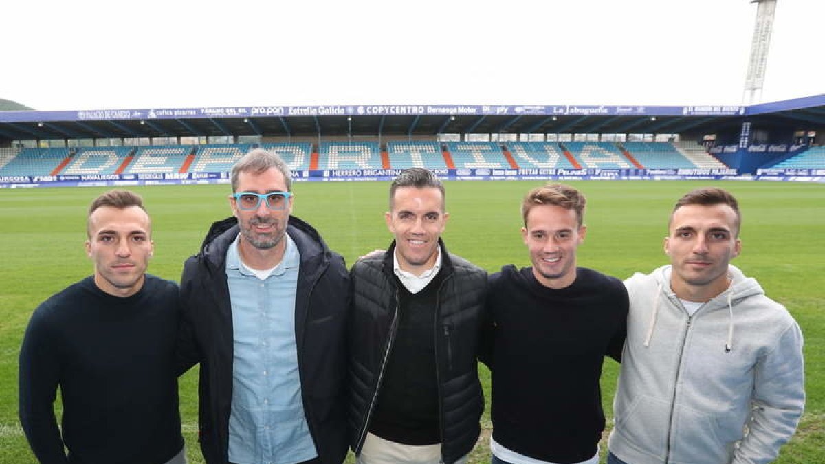 Los hermanos Valcarce, Julio Álvarez, Bolo y Larrea se miden pasado mañana en su exequipo. L. DE LA MATA