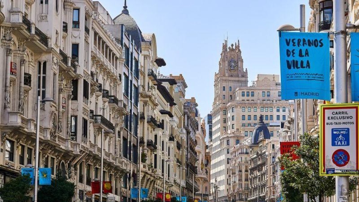 La Gran Vía de Madrid.