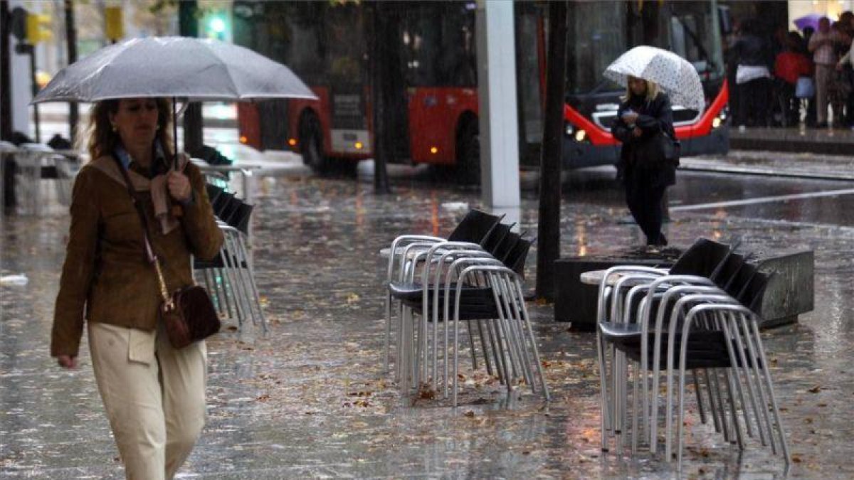 Día de lluvia en Zaragoza.