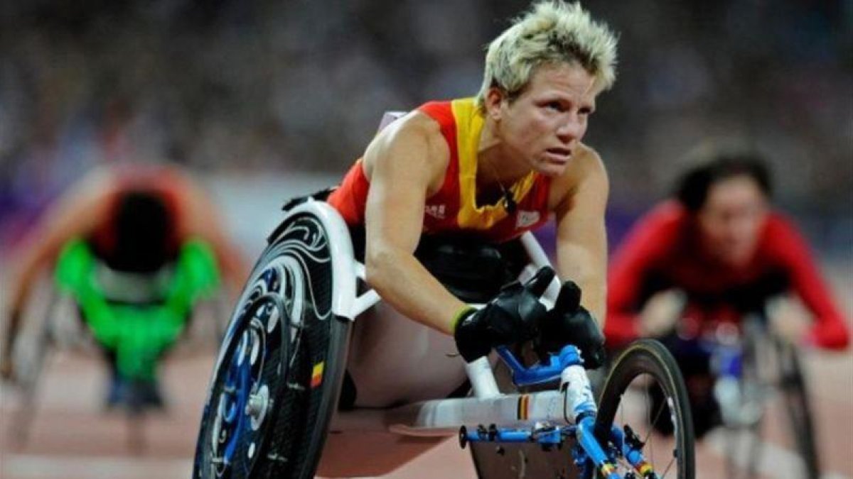 Marieke Vervoort, en una carrera en silla de ruedas.