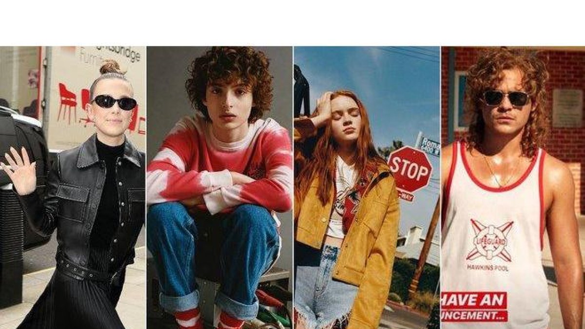 Millie Bobby Brown, Finn Wolfhard, Sadie Sink y Dacre Montgomery, los ídolos de Stranger Things y de las marcas de moda.