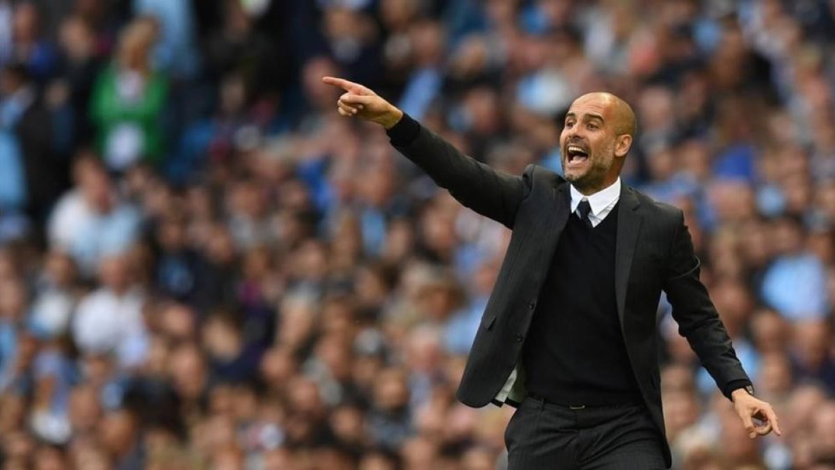 Guardiola, durante el partido ante el Sunderland.