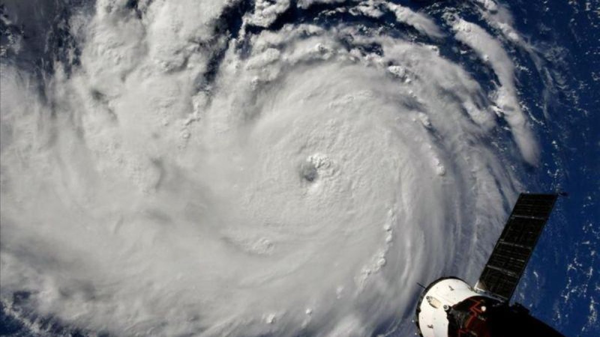 El huracán Florence, visto desde la Estación Espacial Internacional.