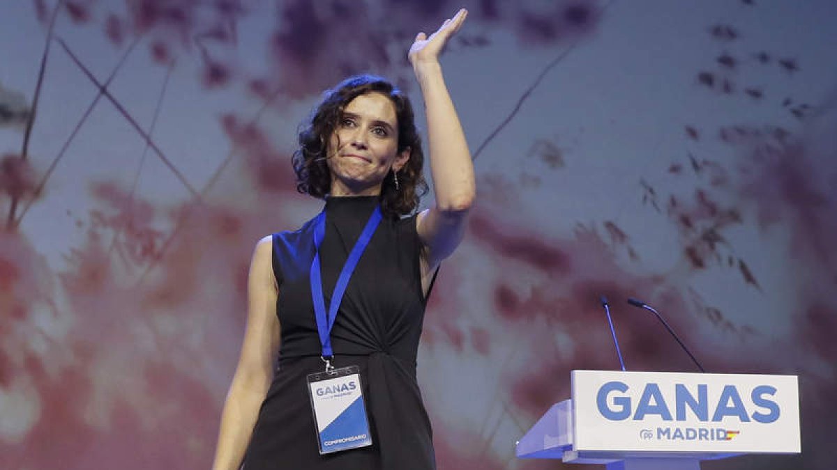 Isabel Díaz Ayuso, durante el 17 Congreso Autonómico Extraordinario del PP para su elección. MARISCAL