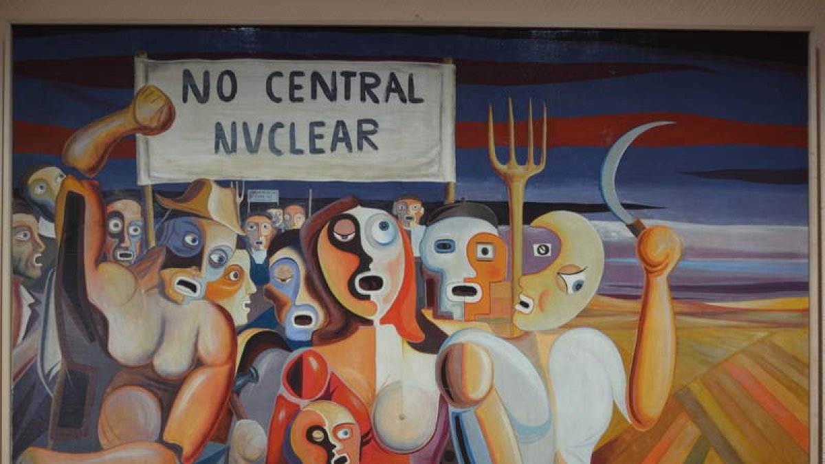 Imagen del cuadro ‘No central nuclear’, de 1975. MEDINA