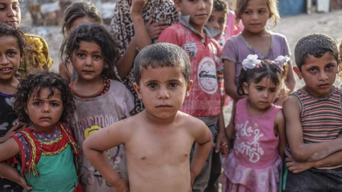 Niños palestinos en la franja de Gaza. MOHAMED SABER