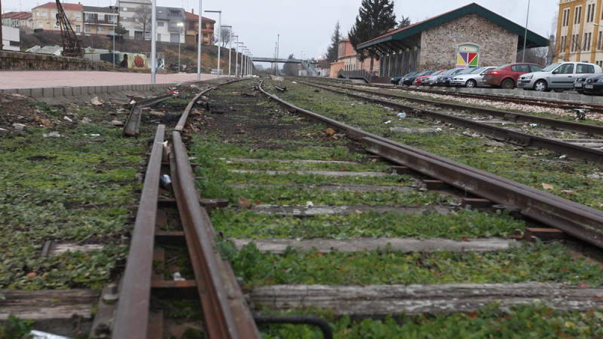 Un tramo del ferrocarril 	del oeste, que liquidó el Gobierno de España en 1985. La actividad de mercancías se ofrece como punto de rescate. RAMIRO