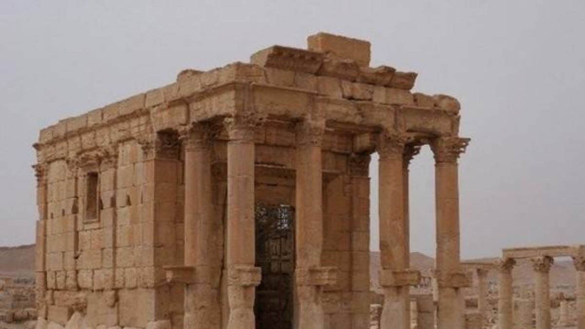 El templo de Baal antes de ser demolido con explosivos por los yihadistas.