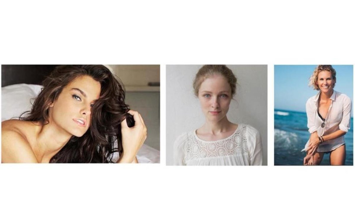 Melissa Baker, Rachel Blais y Louisa Raske, que han denunciado a las nueve agencias de modelos por explotación.