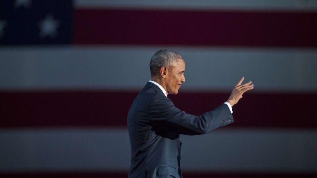 Barack Obama, durante su discurso de despedida en Chicago.