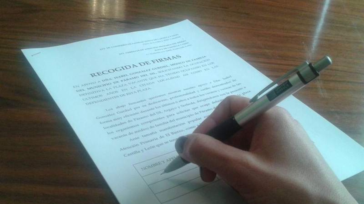 Documento repartido para recoger firmas entre los vecinos. DL