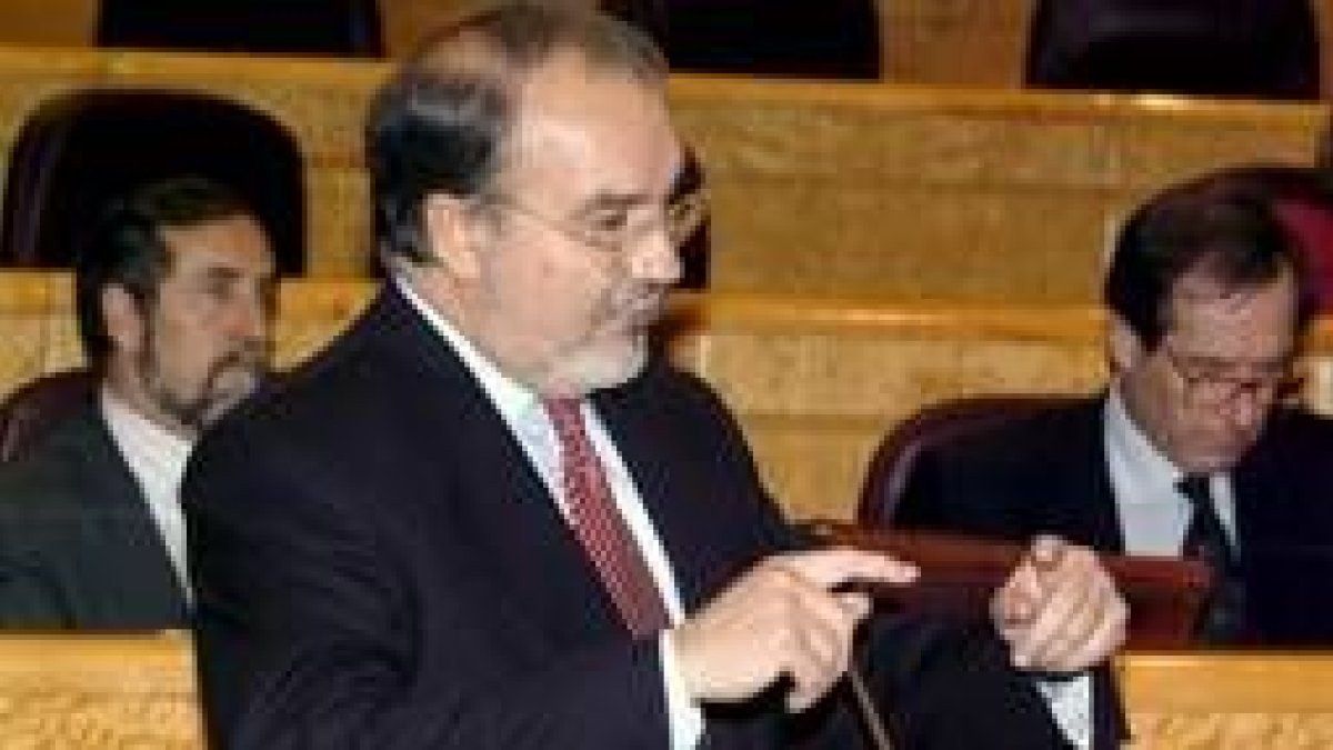 El ministro de Economía, Pedro Solbes, durante una intervención en el Congreso