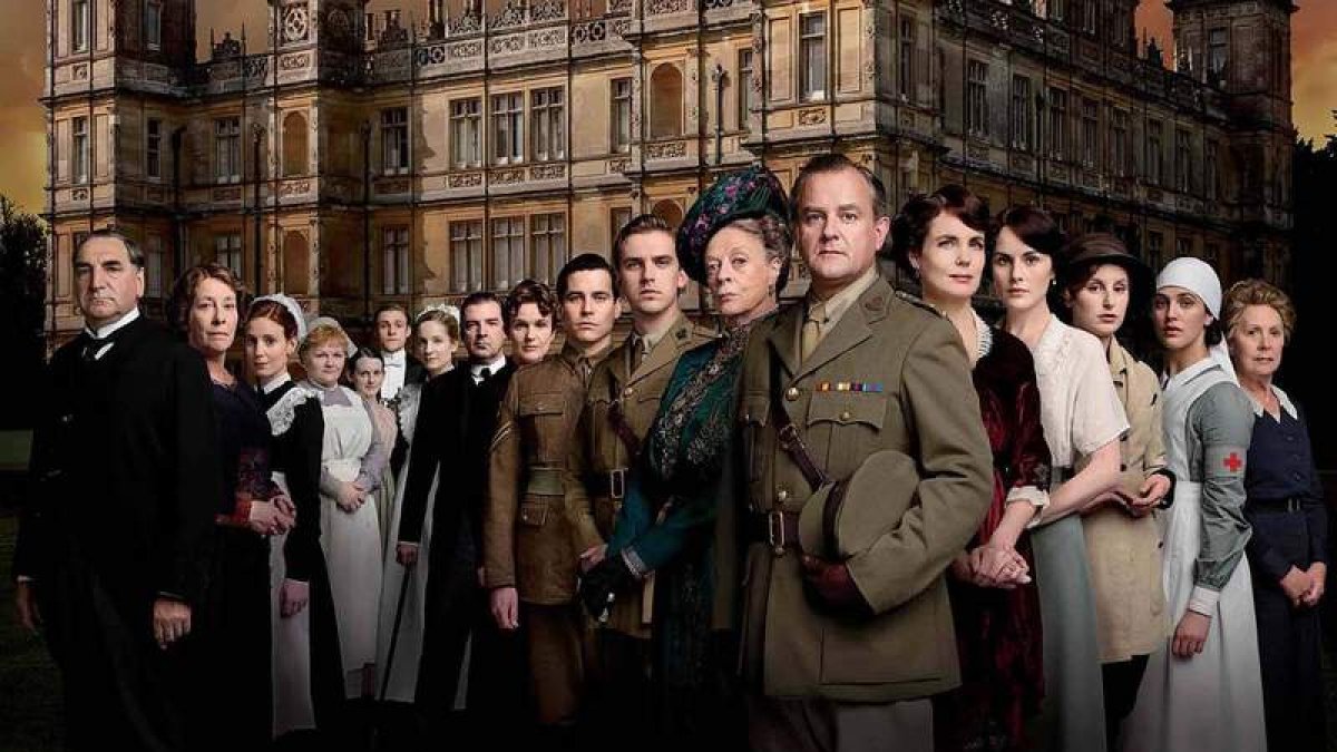 El reparto principal de la serie británica de gran éxito en todo el mundo ‘Downton Abbey’.