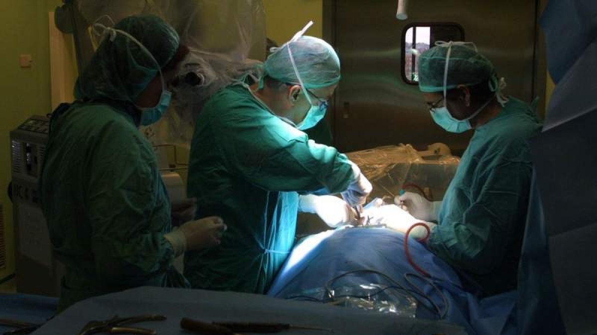 Imagen de archivo de una operación quirúrgica en el complejo hospitalario de León. DANIEL
