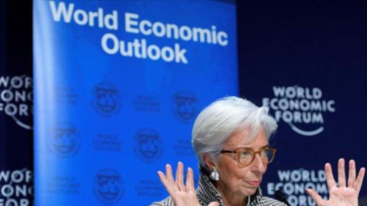 La directora gerente del Fondo Monetario Internacional, Christine Lagarde, en la cumbre de Davos del 2018.