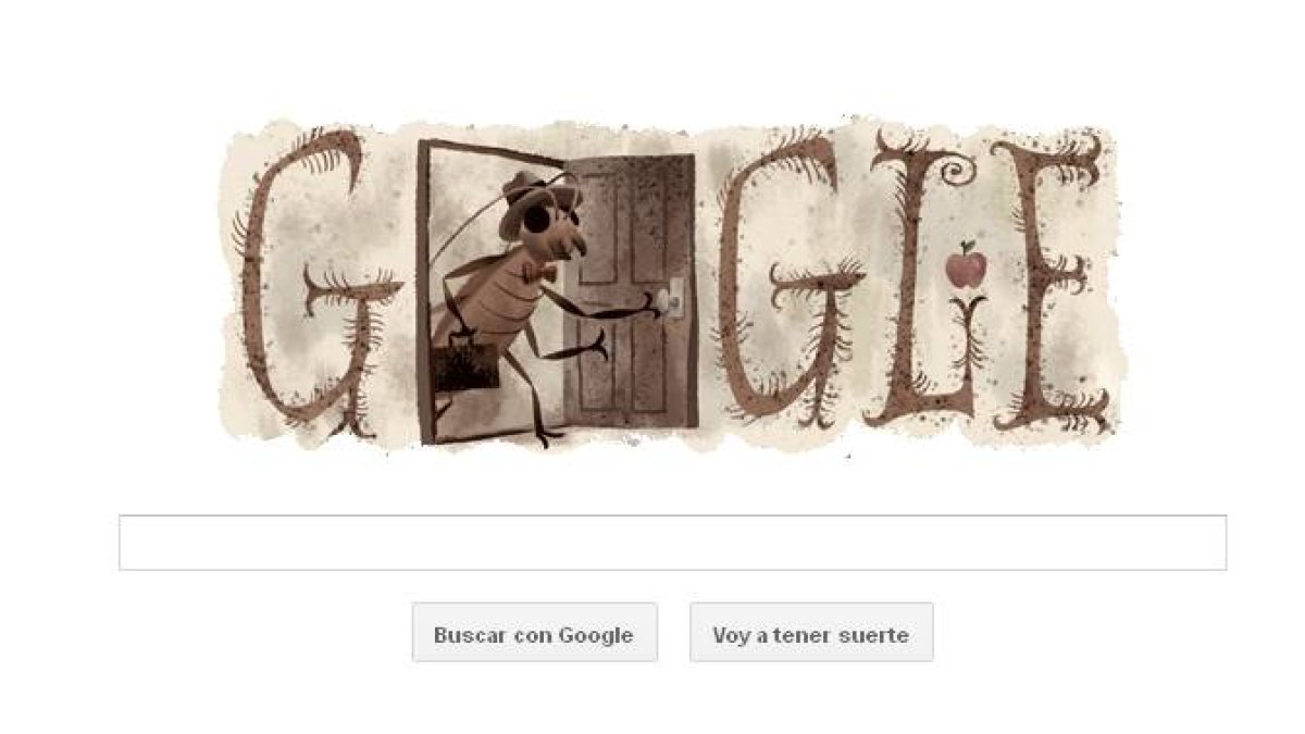 'Doodle' de Google dedicado a Frank Kafka en el 130º aniversario de su nacimiento.