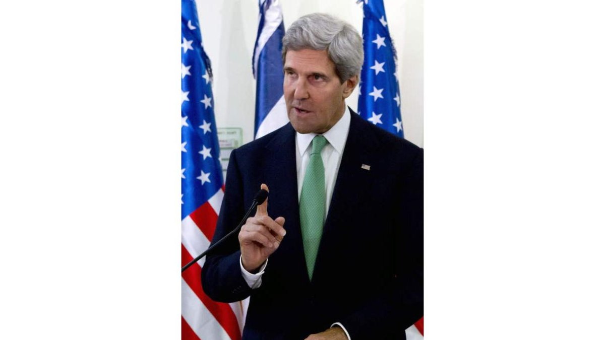 John Kerry, en la rueda de prensa en Israel.