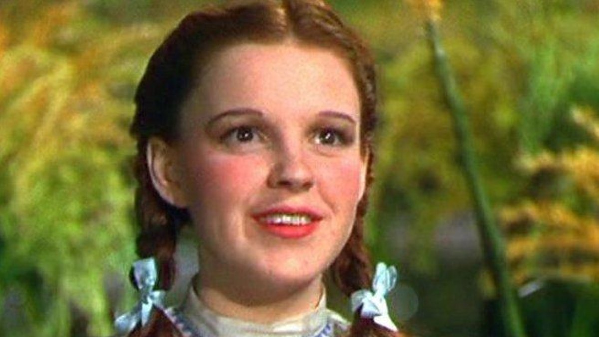 Judy Garland, durante el rodaje de El mago de Oz.